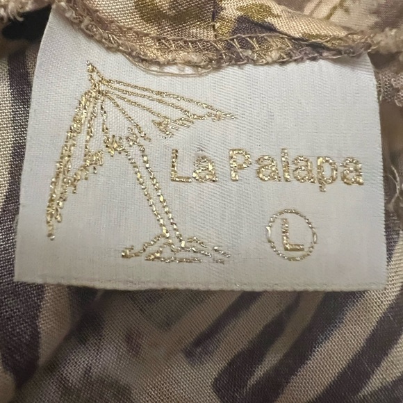 La Palapa womens wrap skirt sarong size L Aztec animal print 3/4 length coverup - Picture 3 of 9